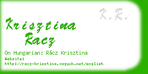 krisztina racz business card